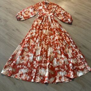 Floral Red Maxi Dress